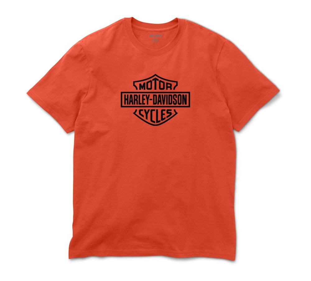 NWT Harley Davidson Men's H-D Standard Bar & Shield Tee in Orange sz Medium